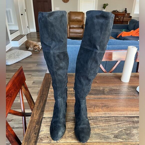 Ivanka Trump over the knee‎ black suede boots size 8.5M - Picture 1 of 9
